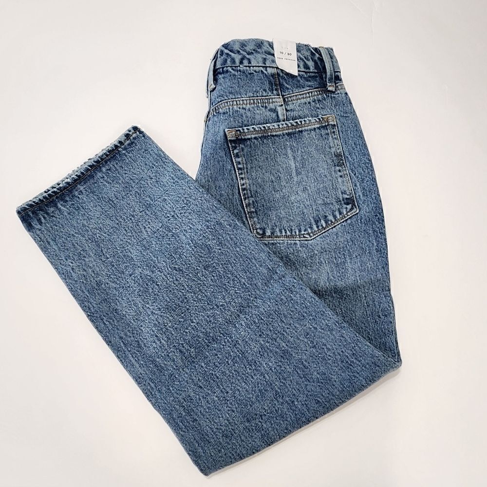Good American 6, 10, 14, 18 Good 90s Duster High Rise Straight Leg Jeans Blue950 - Picture 14 of 16